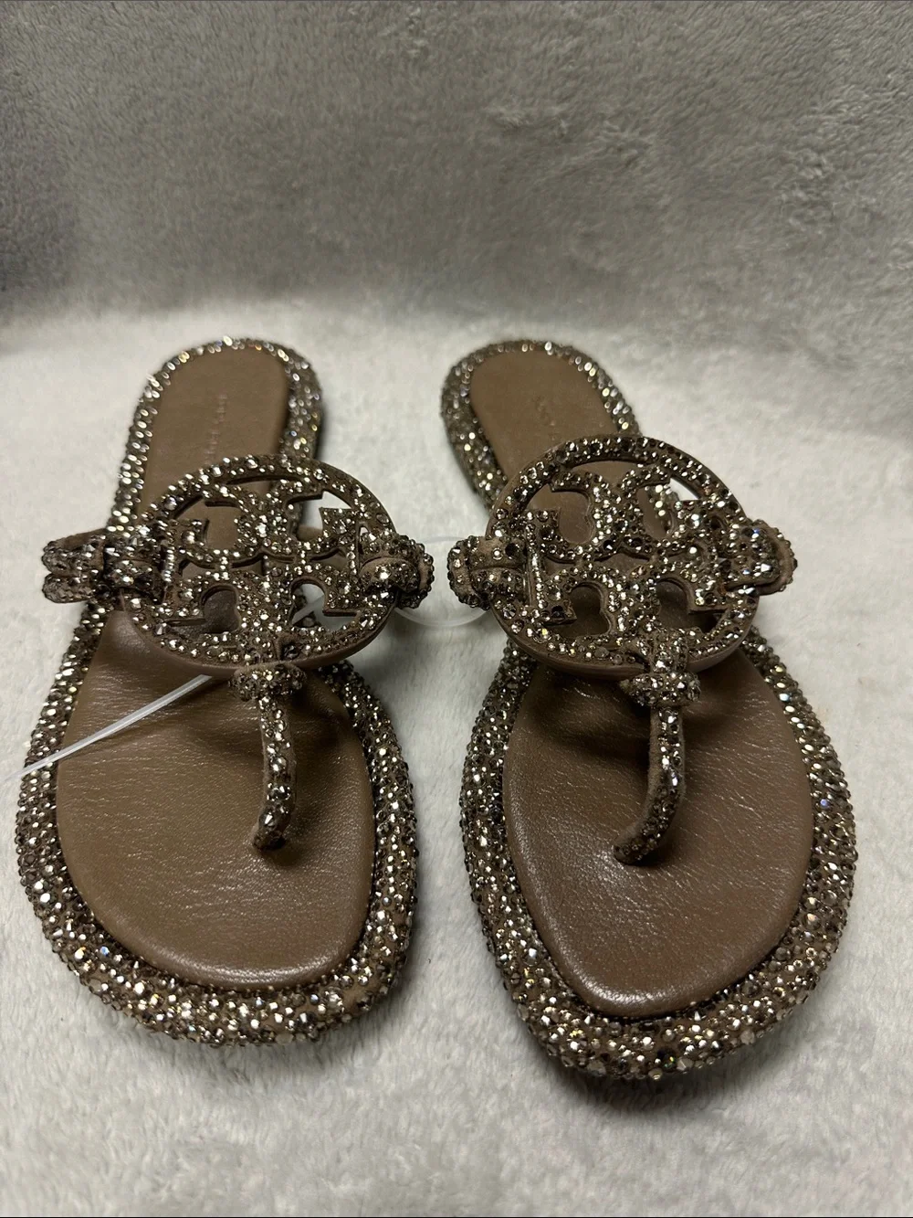 Tory Burch Miller Knotted Pavé Thong Sandals Size 6